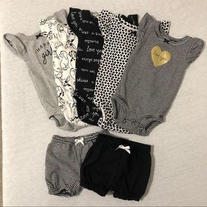 Newborn bodysuits and bloomers